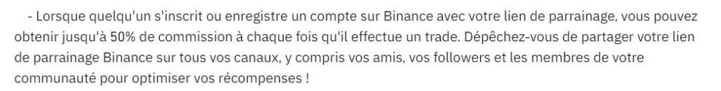 binance affiliation commission