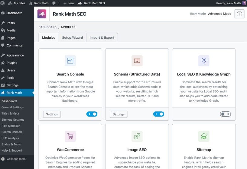 rankmath interface