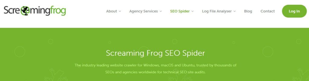 screaming frog interface