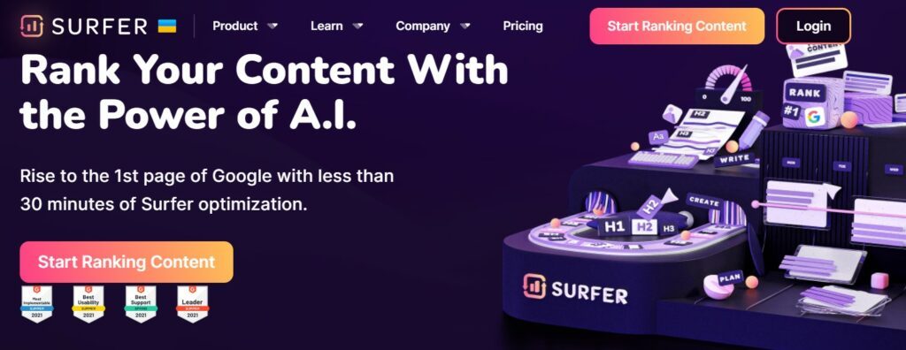 surferseo interface