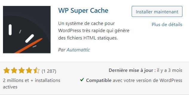 wp super cache interface