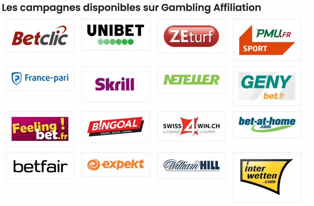 examples of gambling affiliations