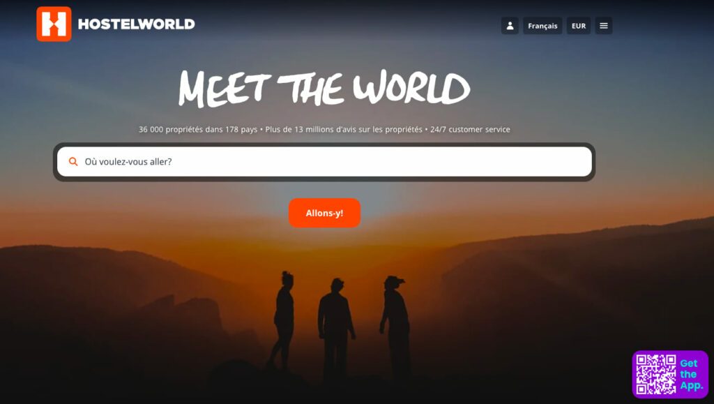 hostelworld interface