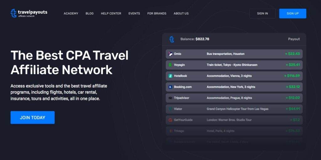 travelpayouts interface