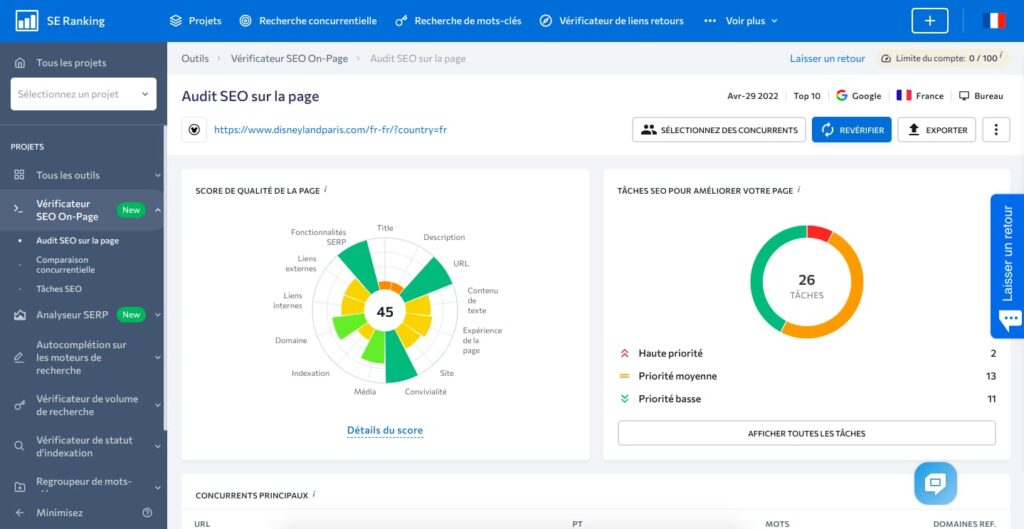 audit on page se ranking