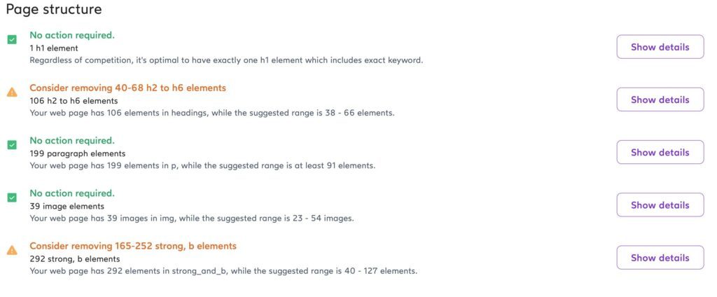 audit page structure surfing