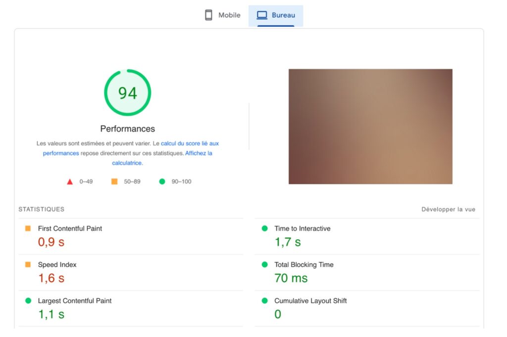 test rapidite the7 desktop