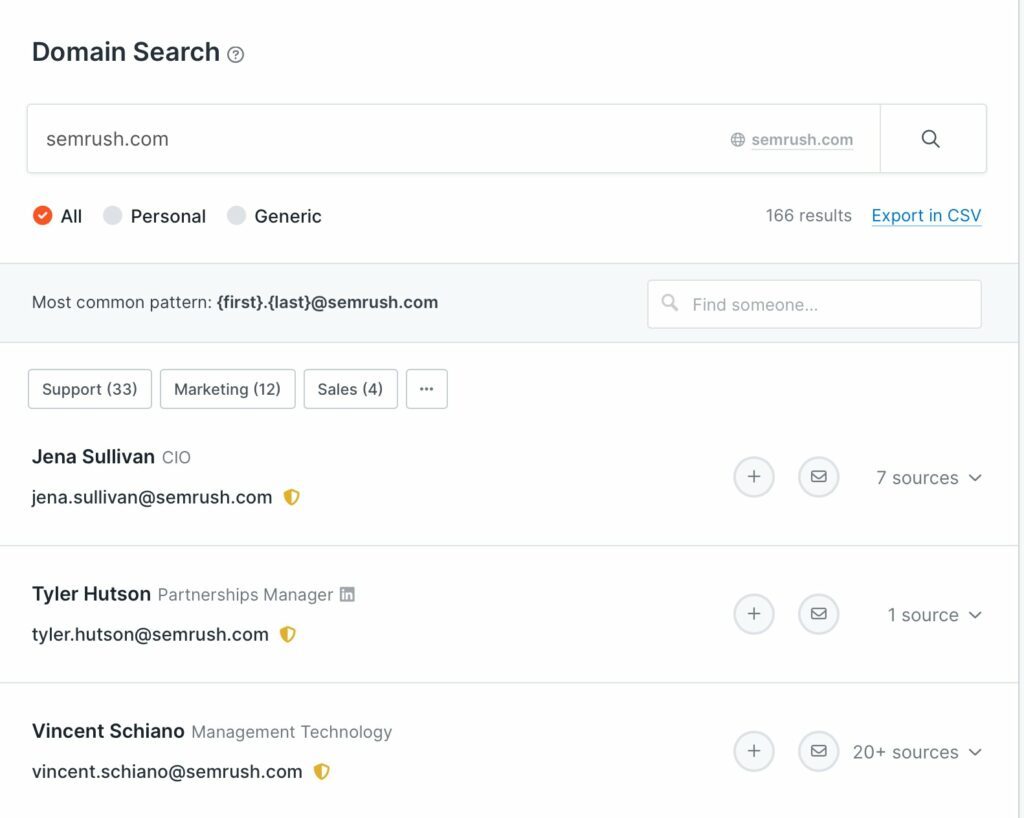 hunter io search by domain