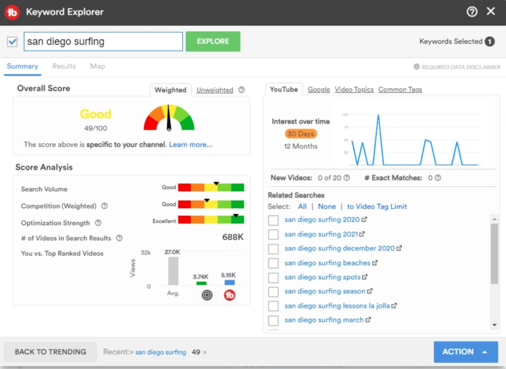 example competitive keyword tubebuddy