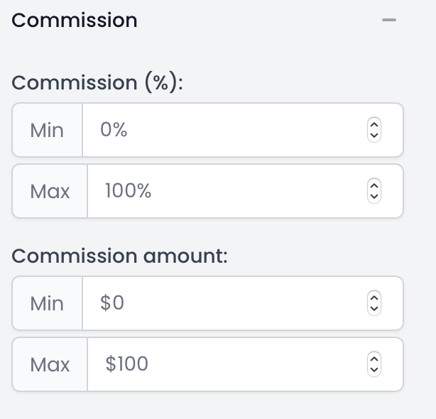 sort by commission amount affilisting