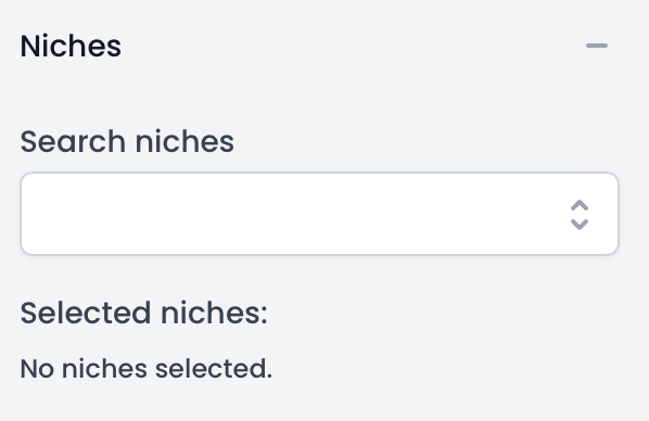 sort by affilisting niche