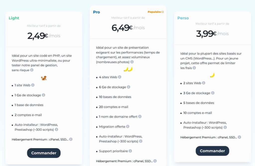 easyhoster web hosting rates