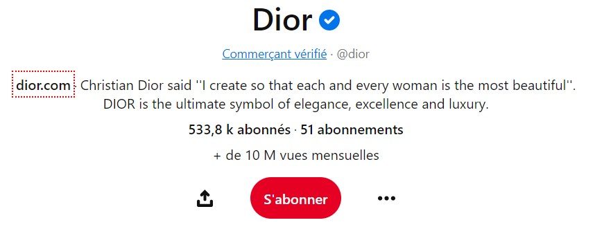 example pinterest dior