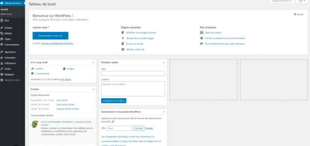 wordpress interface