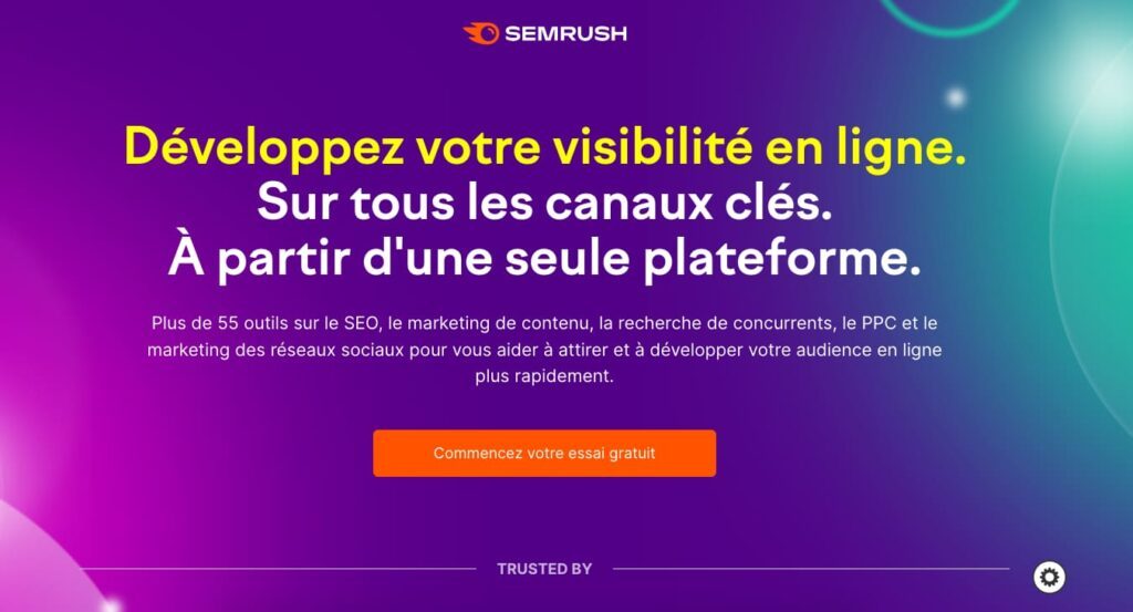 semrush home page