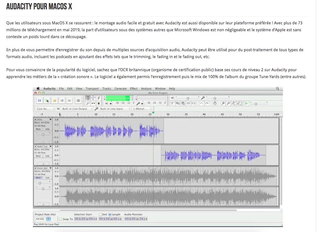 audacity podcast software