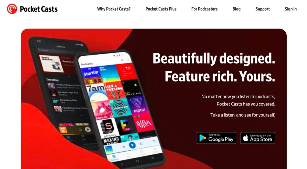 pocket casts interface