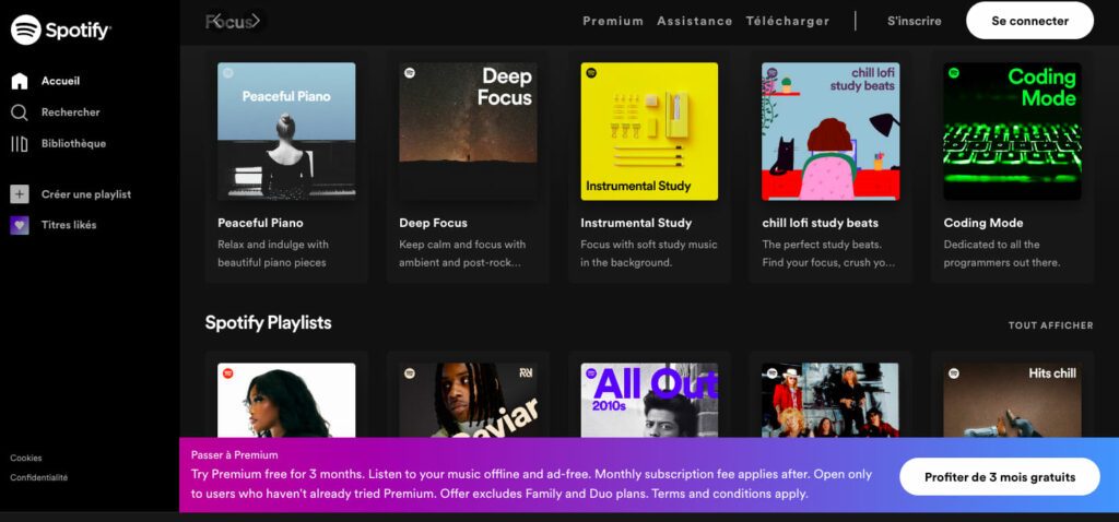 spotify interface