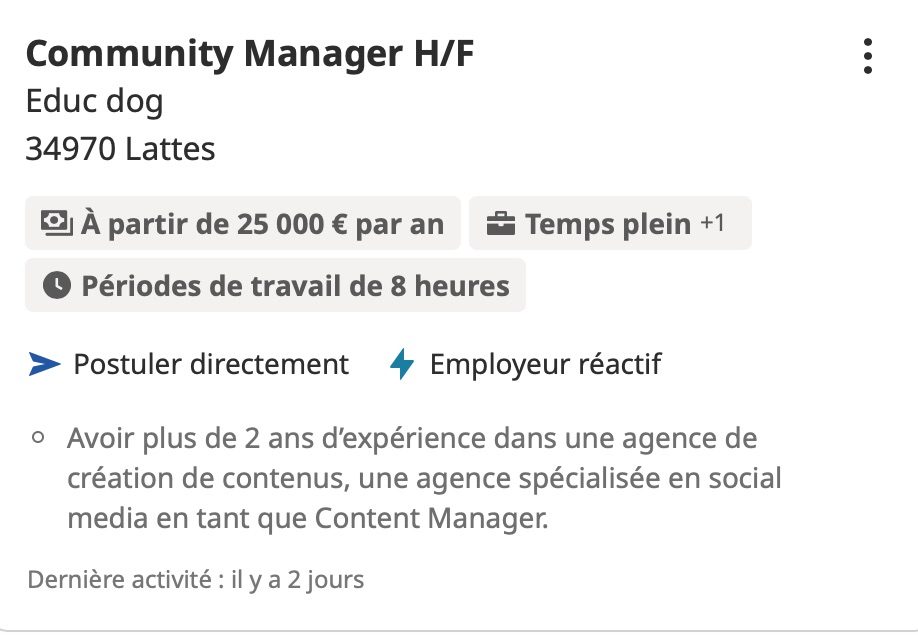 job offer community manager