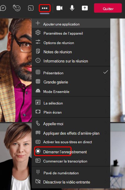 enregistrement visioconference teams